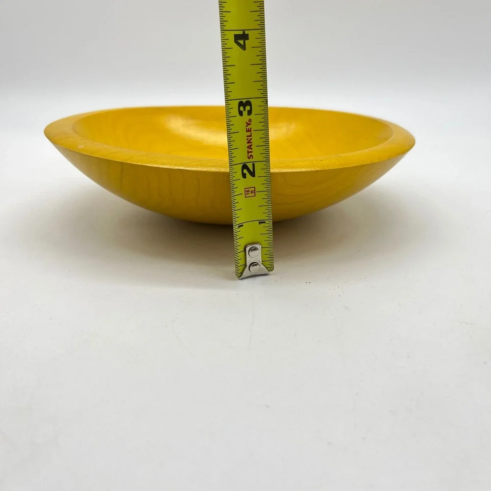 Tree Spirit Wood Serving Bowls Set of 3 Purple‎ and Yellow Dyed Wooden Decor